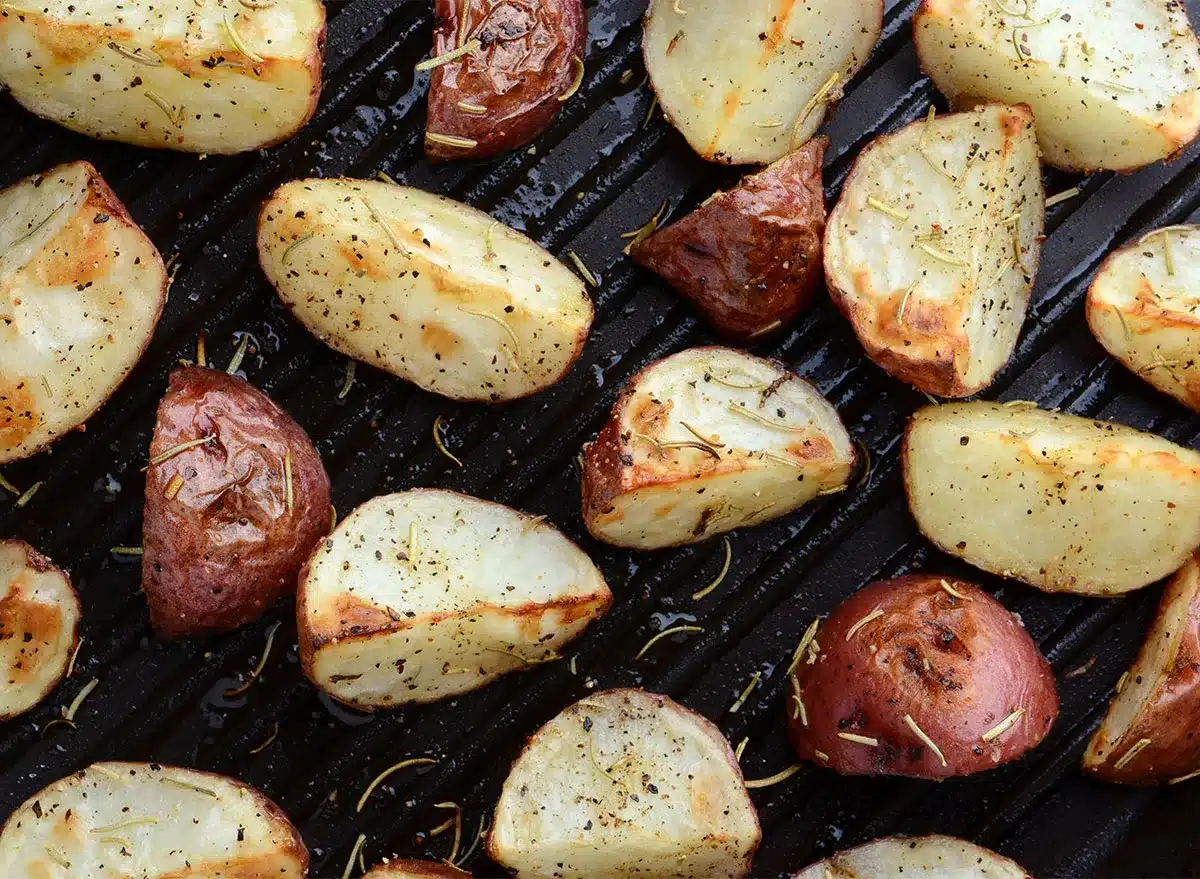 image of Red Potatoes in Air Fryer cut in pieces