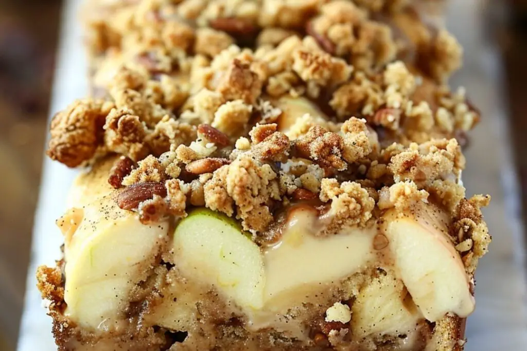 Apple Crisp Cheesecake Bread - Recipestasteful