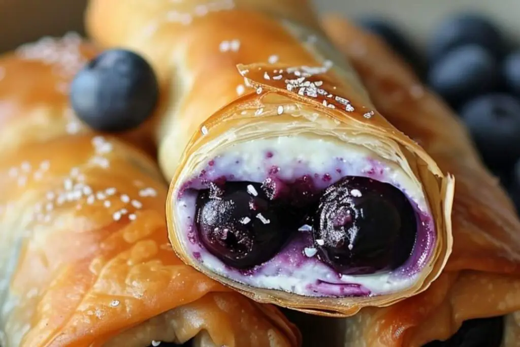 Blueberry Cream Cheese Egg Rolls - Recipestasteful