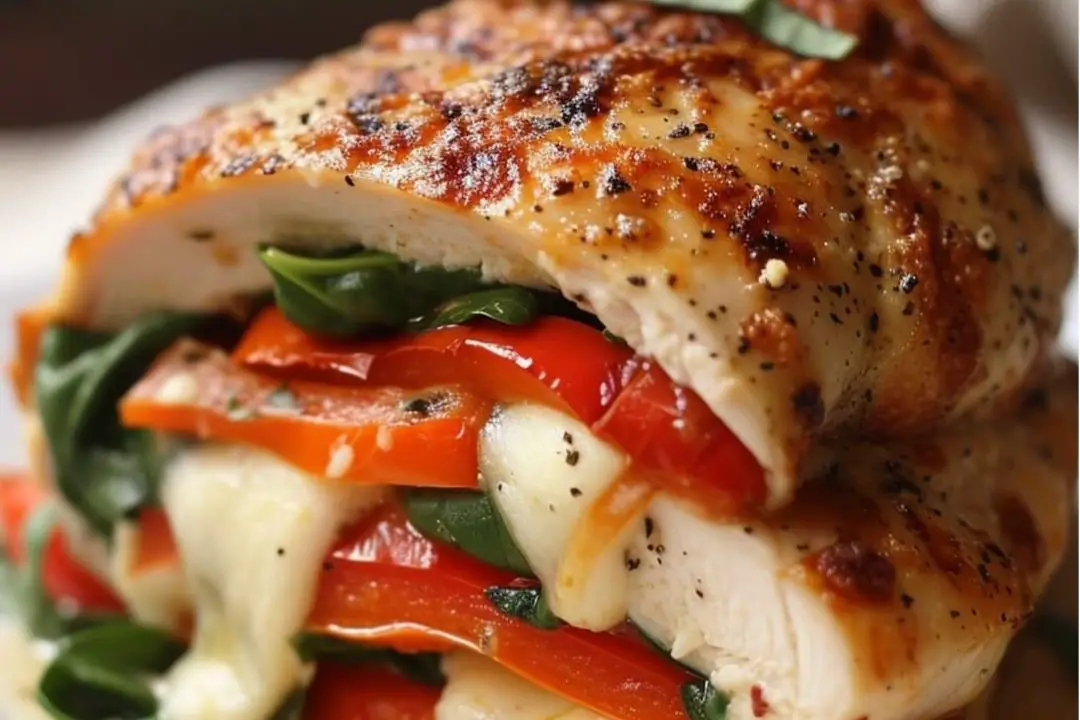 Roasted Red Pepper, Spinach, and Mozzarella Stuffed Chicken ...