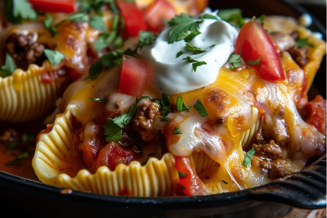 Taco Stuffed Shells with Queso