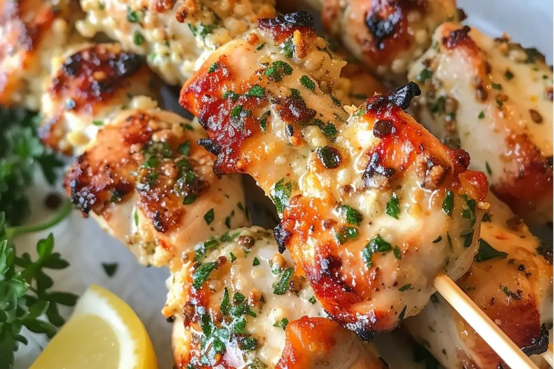 Garlic Parmesan Chicken Skewers