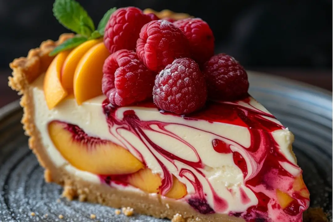 Peach Raspberry Cheesecake