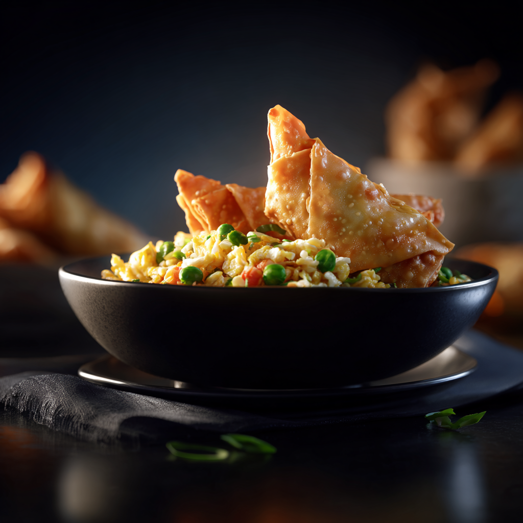 egg roll in a bowl cooking process in skillet
