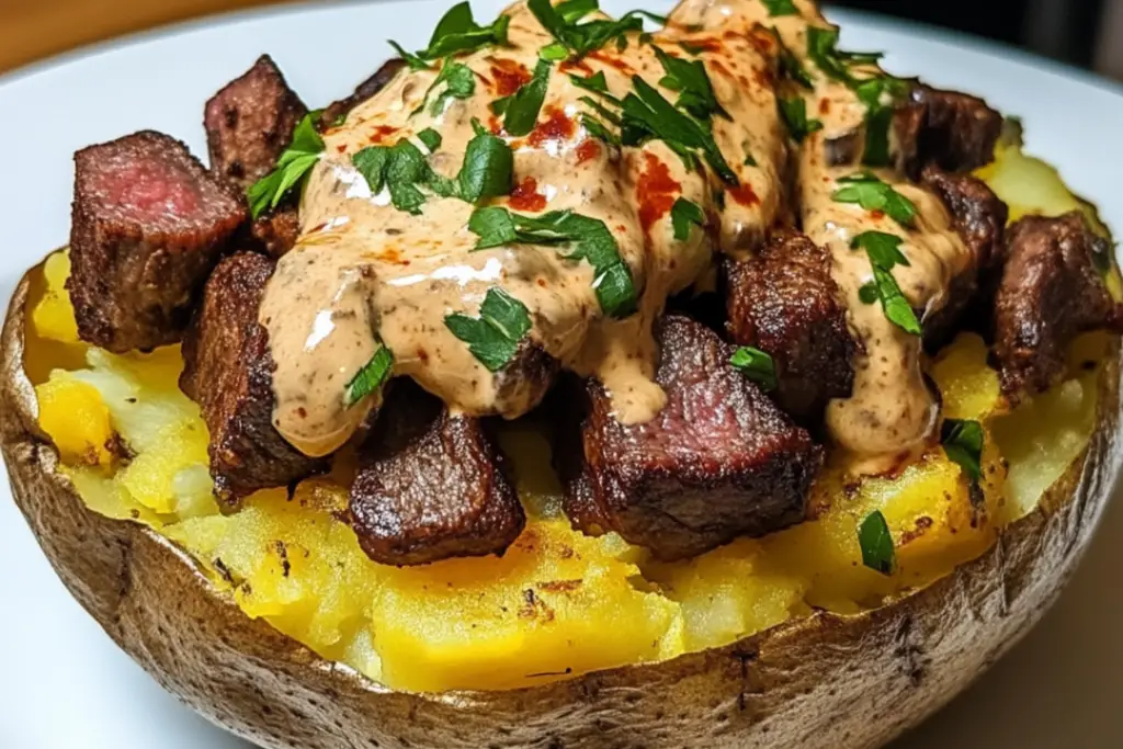 Loaded Baked Potato with Steak Bites: A Hearty Family Favorite