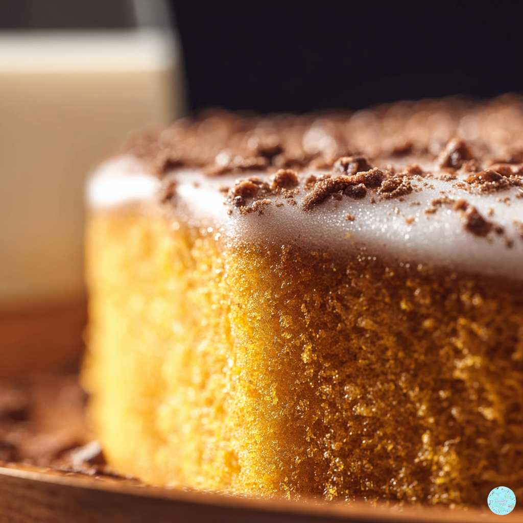 Slice of Elvis Presley cake recipe served with iced coffee and fruit