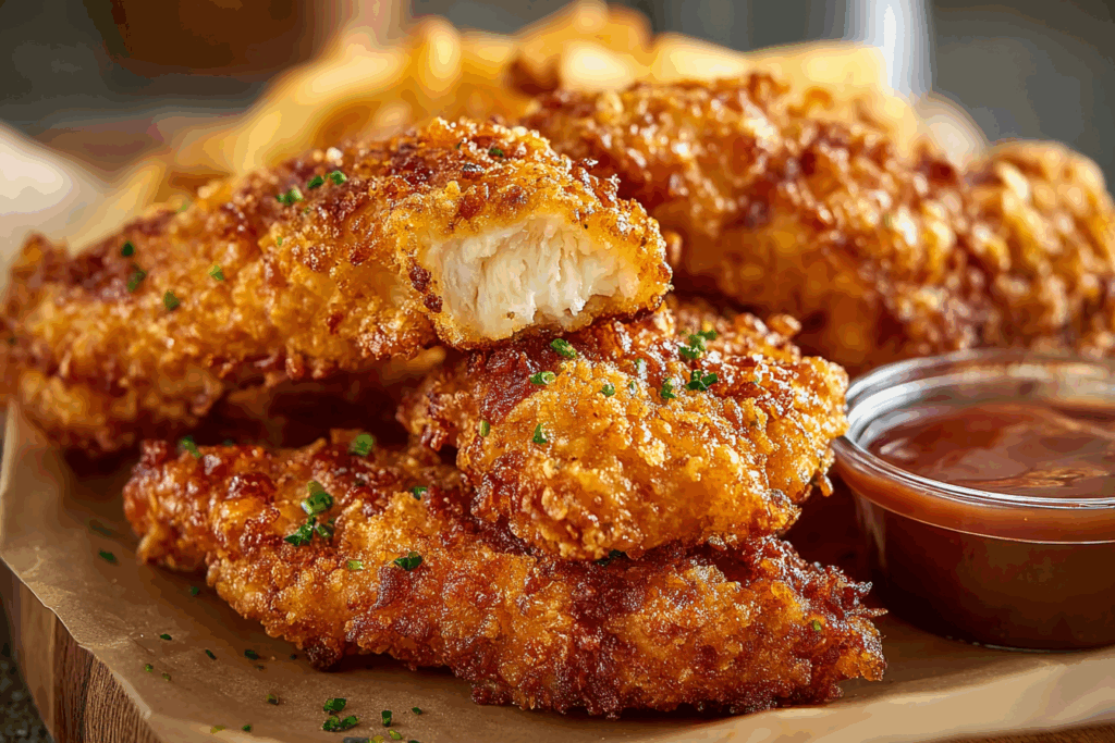 Crack chicken tenders with ranch dip