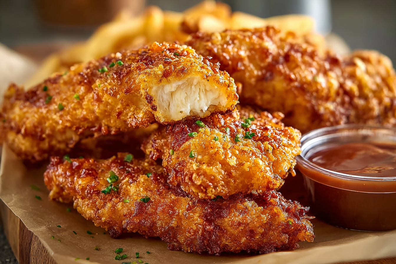 Crack chicken tenders with ranch dip