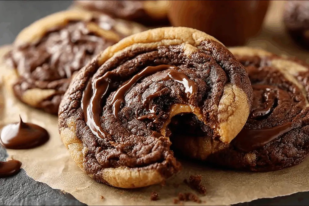 Swirled Brownie Cookie with Peanut Butter Ribbons