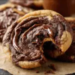 Swirled Brownie Cookie with Peanut Butter Ribbons