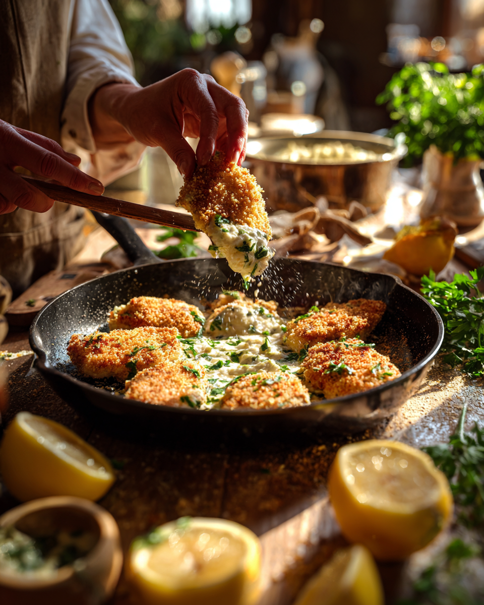Oven-baked Parmesan crusted chicken with creamy garlic spinach.