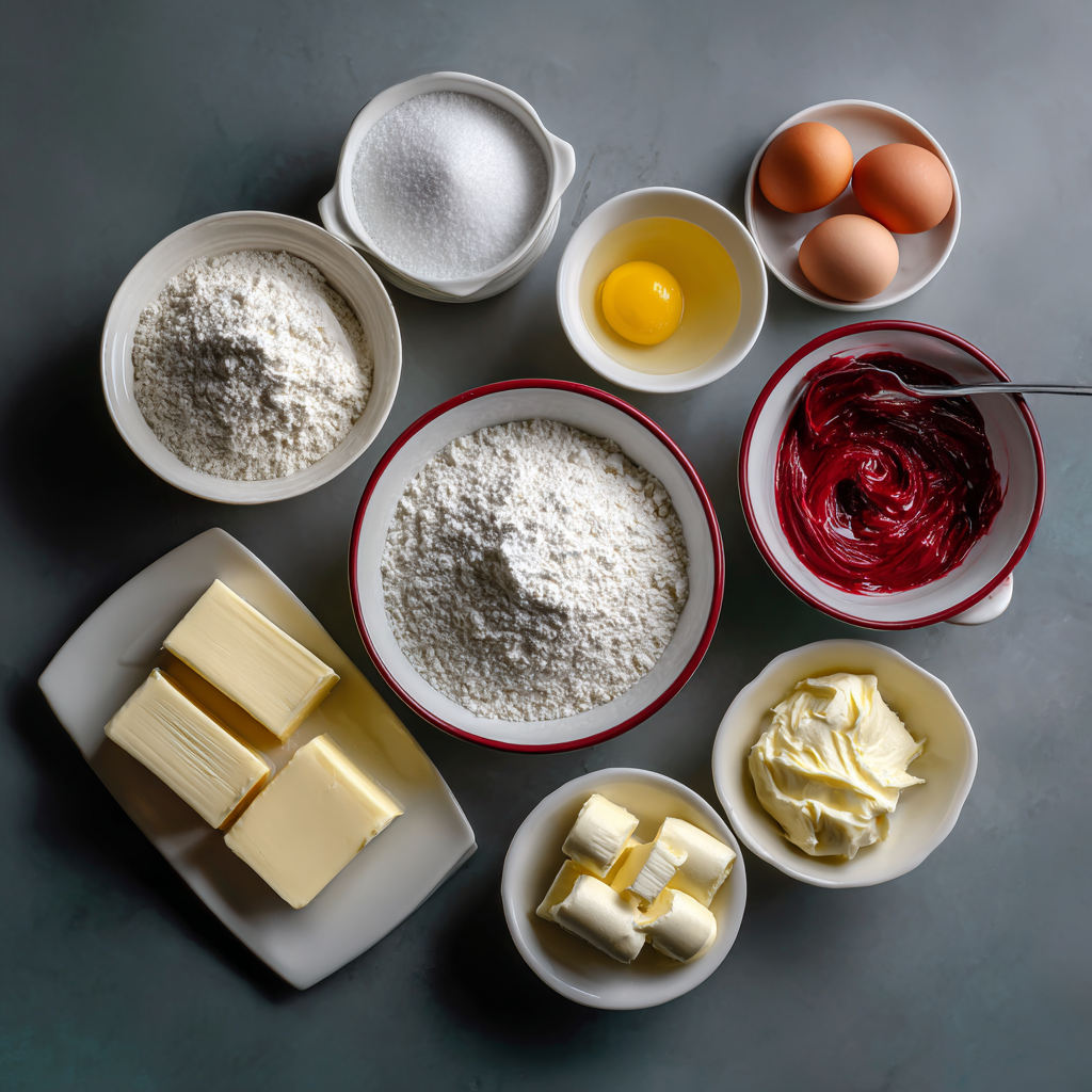 Red velvet cake batter mixing step