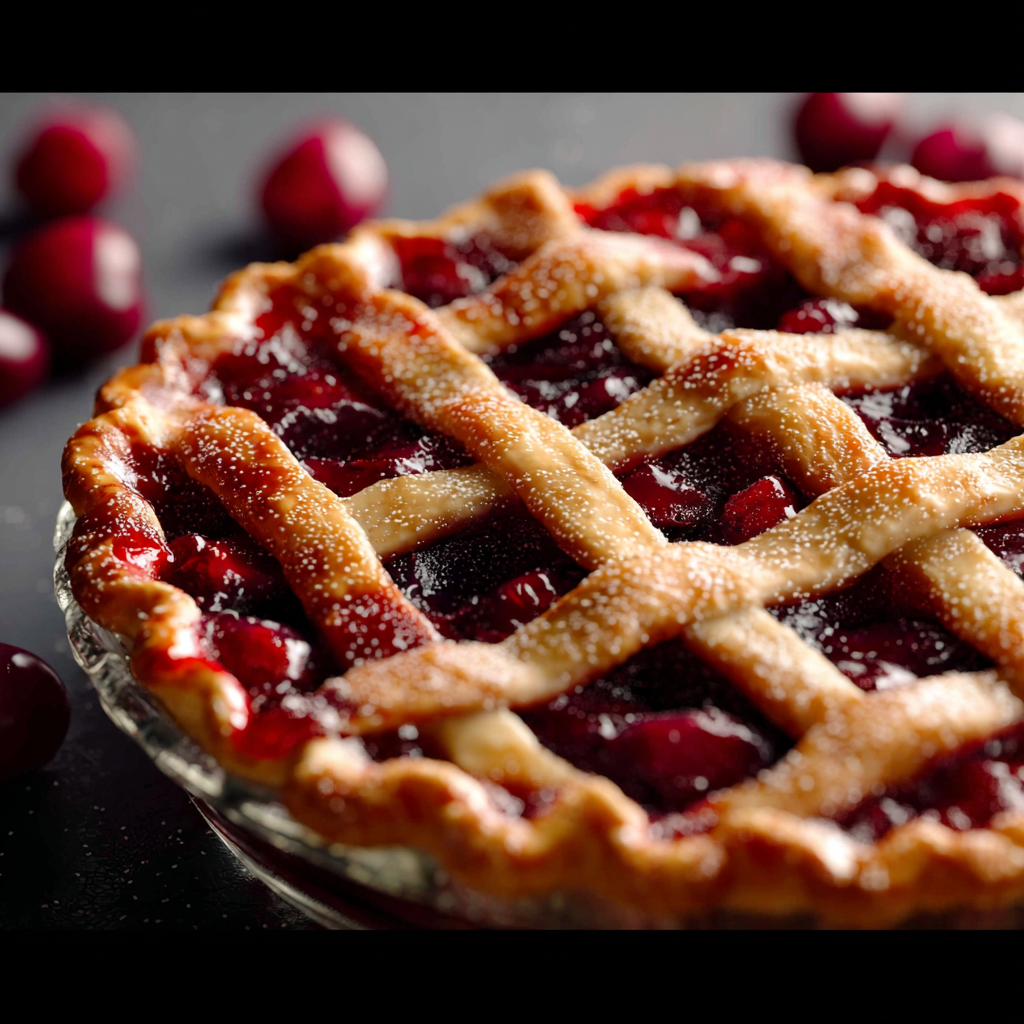 All-butter pie dough rolled and cut into strips for a lattice cherry pie crust