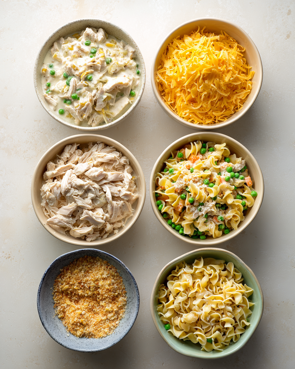 Mixing creamy casserole ingredients in a bowl