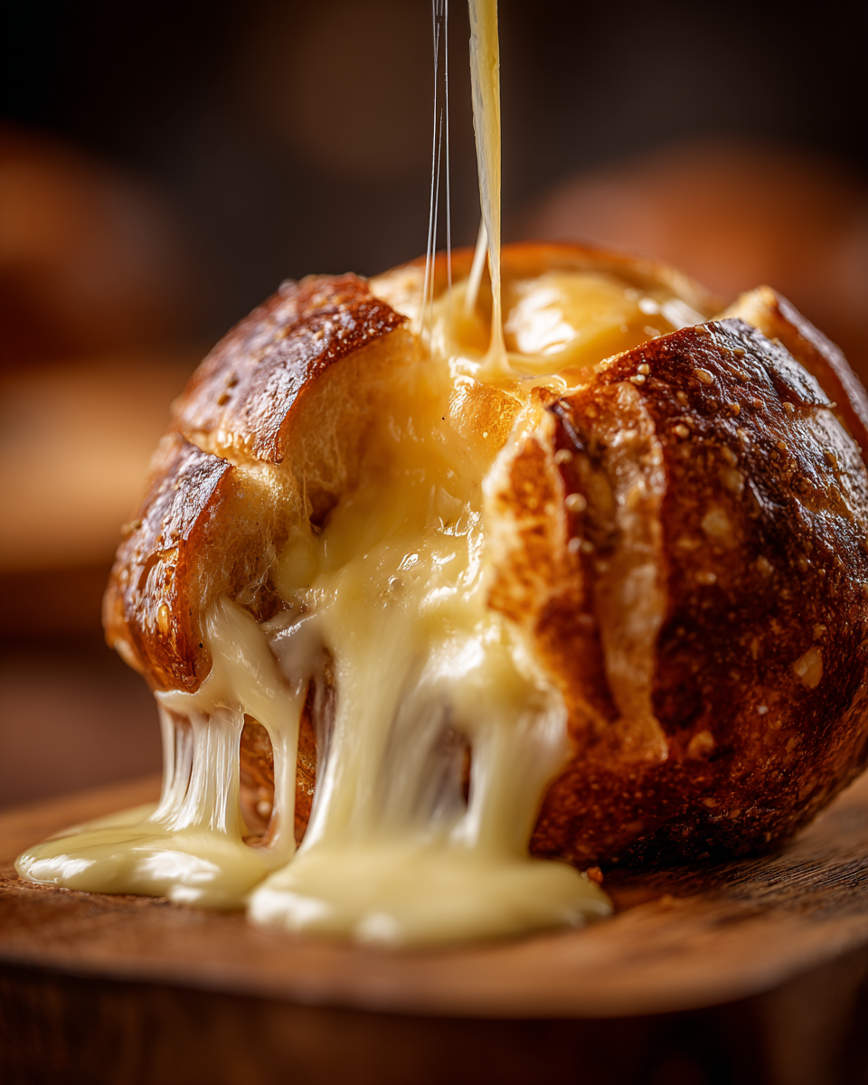 Pretzel bombs served with beer and sauces