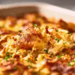 Hot Neiman Marcus chicken casserole with golden topping