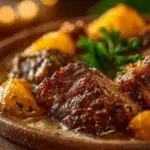 Amish Farmhouse Feast Recipe bubbling hot casserole close up