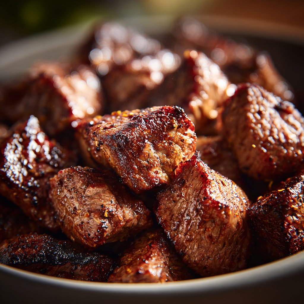 Crockpot steak bites served