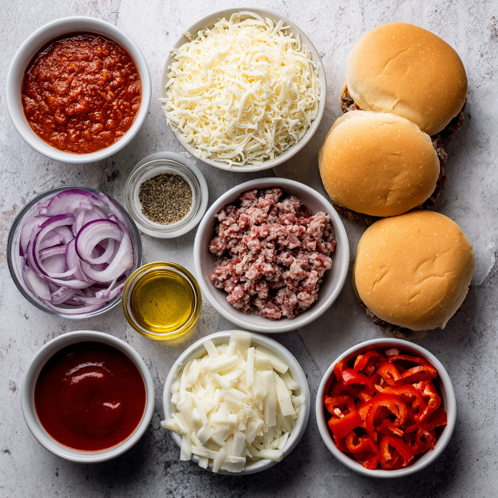 ingredients for best pepperoni pizza burgers recipe