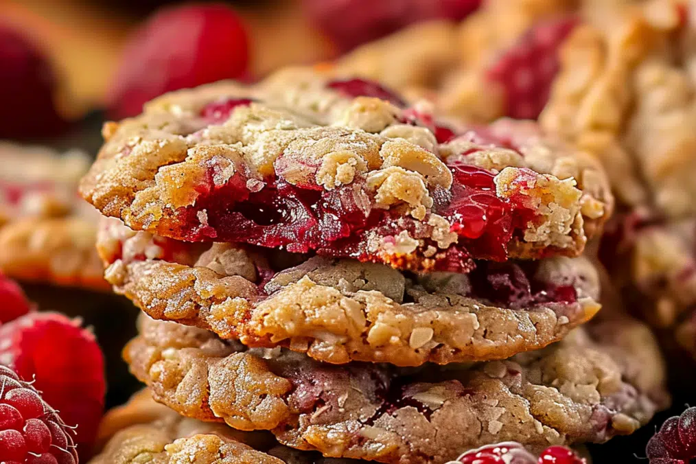 Buttery Raspberry Crumble Cookies