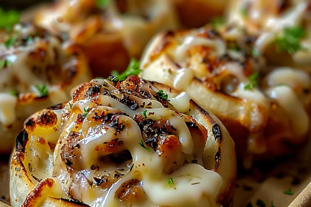 Cajun Blackened Chicken Alfredo Pizza Rolls