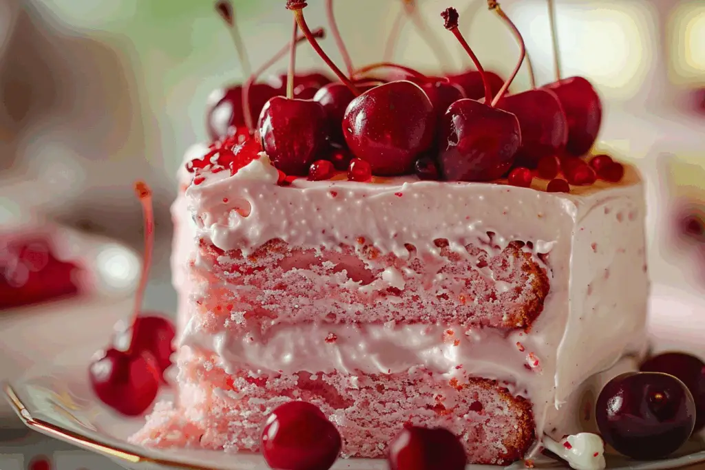 Cherry Cake with Cherry Cream Cheese Frosting