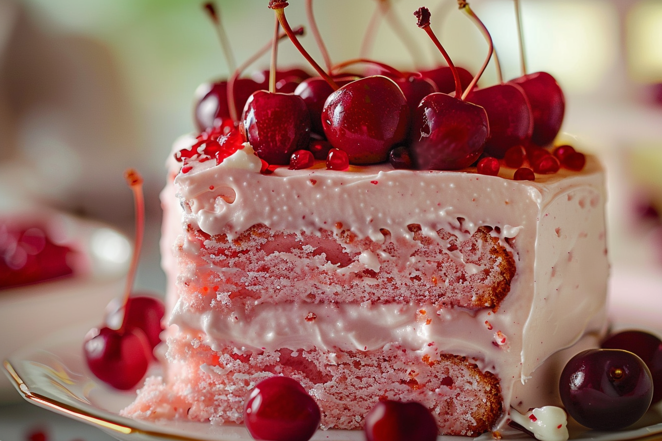 Cherry Cake with Cherry Cream Cheese Frosting