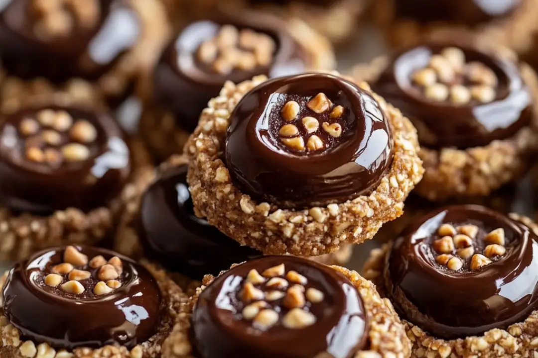 Chocolate Hazelnut Thumbprint Cookies