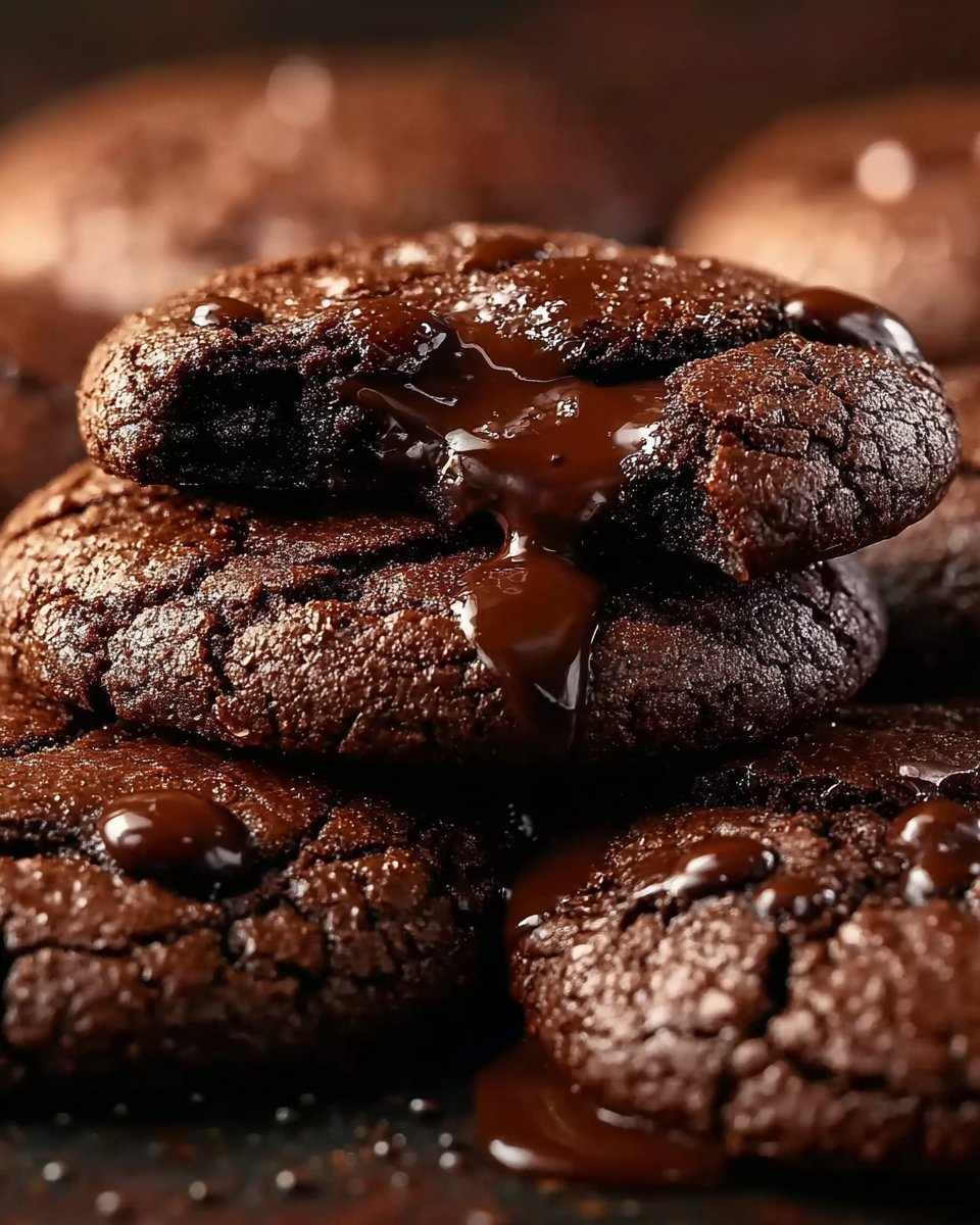 Chocolate lava cookie dough balls with fudge center