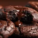 Chocolate Lava Brownie Cookies with gooey centers