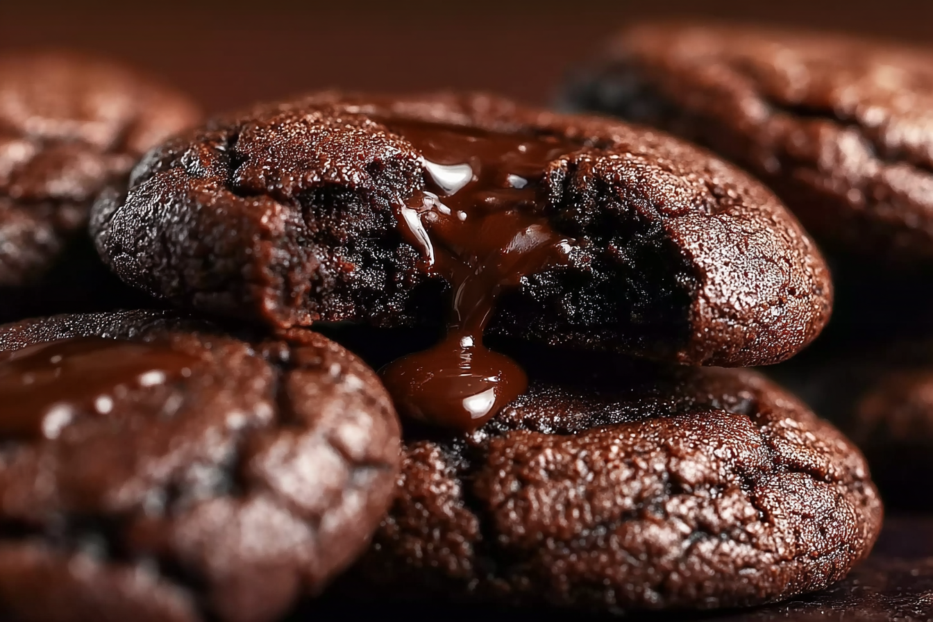 Chocolate Lava Brownie Cookies with gooey centers