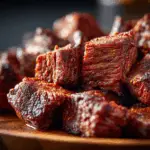 Slow cooked sirloin steak bites in crockpot