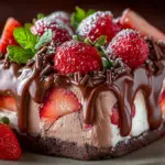 Decadent Strawberry Chocolate Fantasy Ice Cream Cake