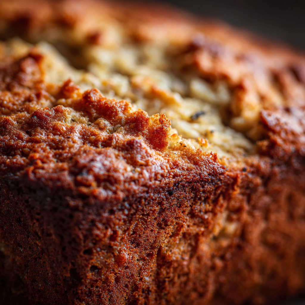 Pouring banana bread batter into loaf pan