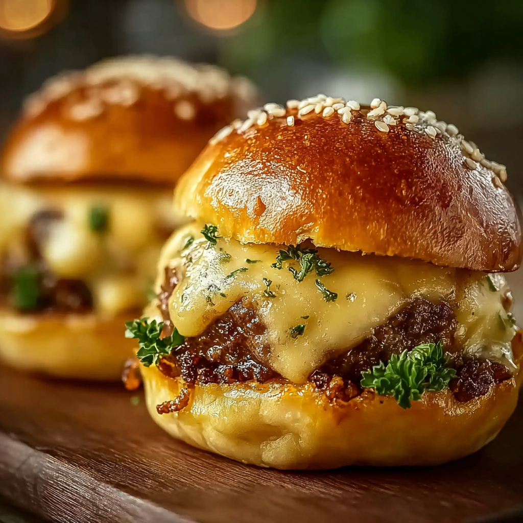Assorted Garlic Parmesan Cheeseburger Bombs with different fillings