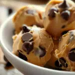 Frozen Greek Yogurt Peanut Butter Bites with Chocolate Chips