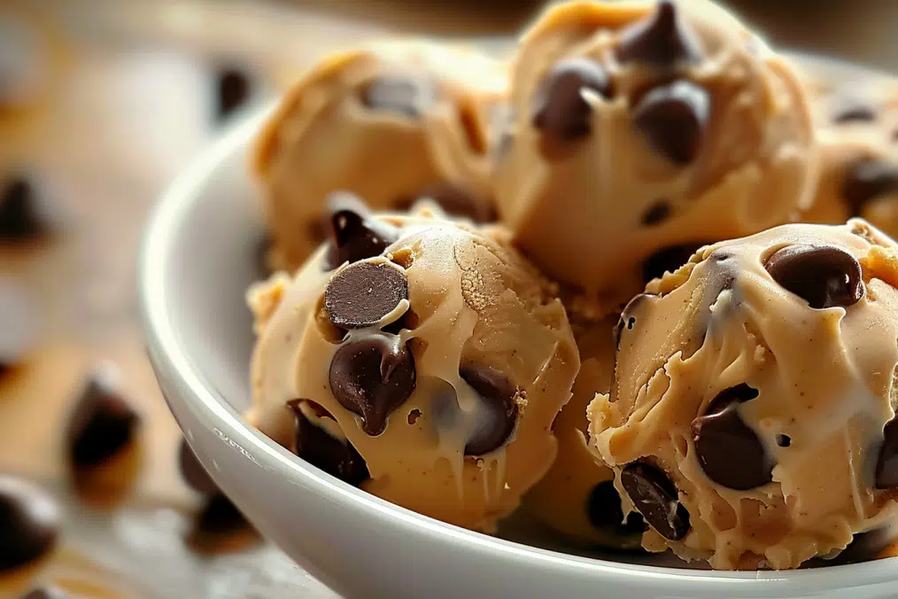 Frozen Greek Yogurt Peanut Butter Bites with Chocolate Chips