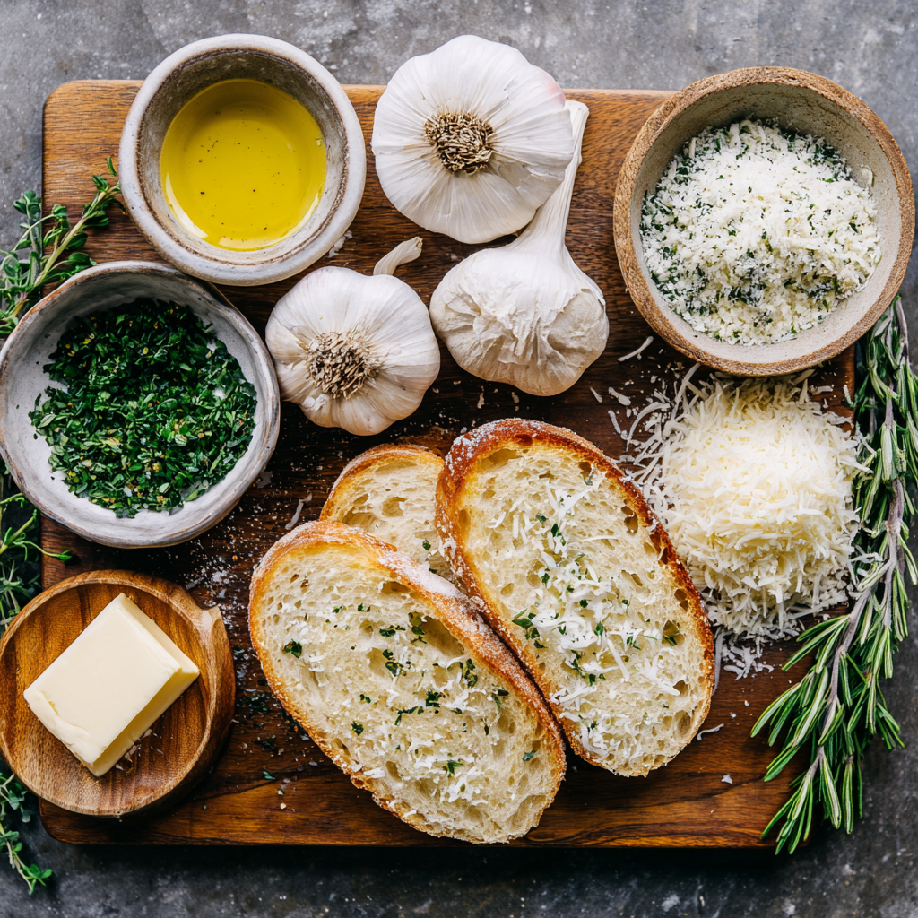 Ingredients for Garlic Bread Grilled Cheese Recipe