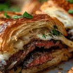 Garlic Butter Steak and Brie Croissant Melt