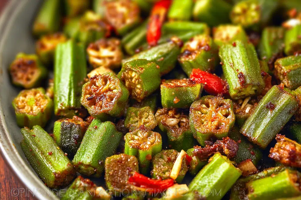 Garlic Chili Roasted Okra