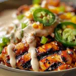 Grilled Chicken Bowl with Corn, Jalapeños & Creamy Sauce
