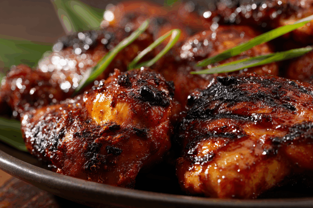 Hawaiian Huli Huli Chicken grilled with tropical glaze