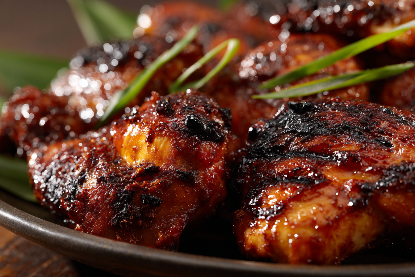 Hawaiian Huli Huli Chicken grilled with tropical glaze