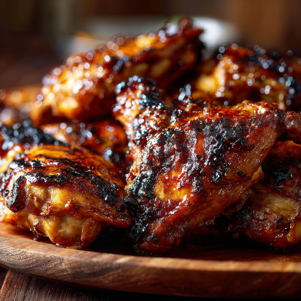 Serving plate with Hawaiian Huli Huli Chicken and sides