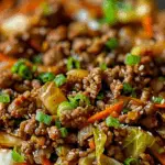 Healthy Chinese Ground Beef & Cabbage Stir Fry