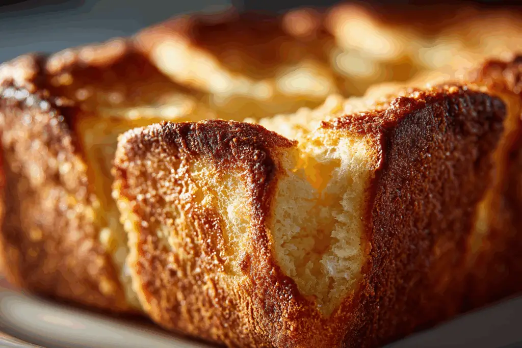 close-up of lemon cream cheese bread with swirl