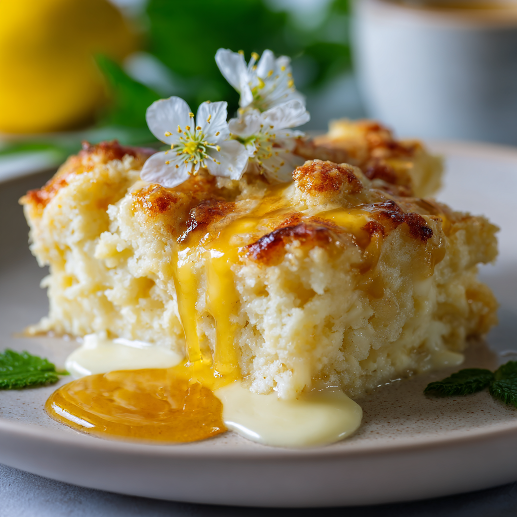 4-Ingredient Lemon Cream Cheese Dump Cake with toppings and crust