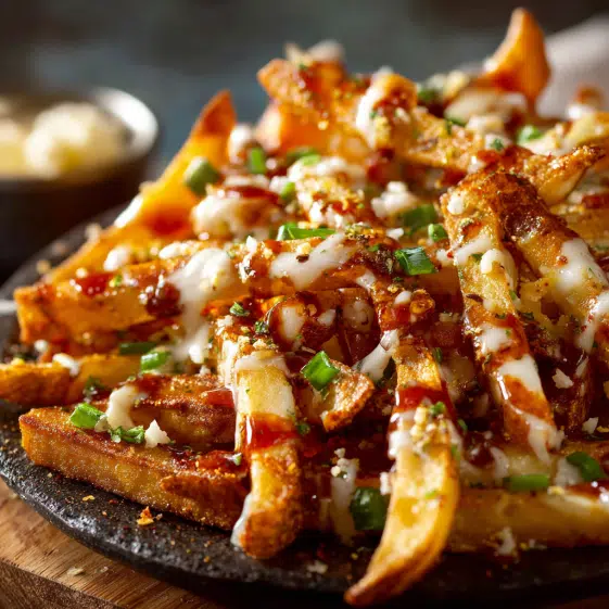 louisiana voodoo fries served with cheese and ranch