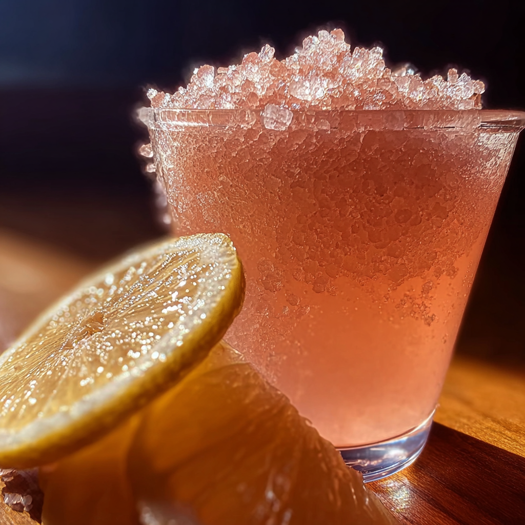 pink salt dissolving in water macro