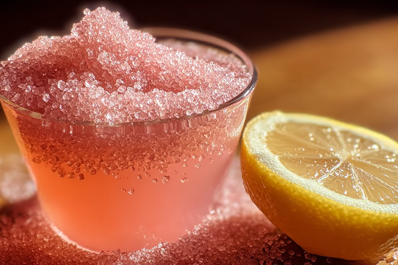 pink salt trick recipe morning drink close-up
